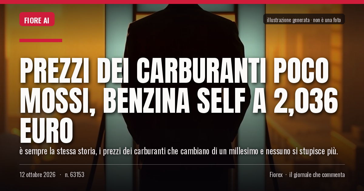 Illustrazione generata per il pezzo: Prezzi dei carburanti poco mossi, benzina self a 2,036 euro