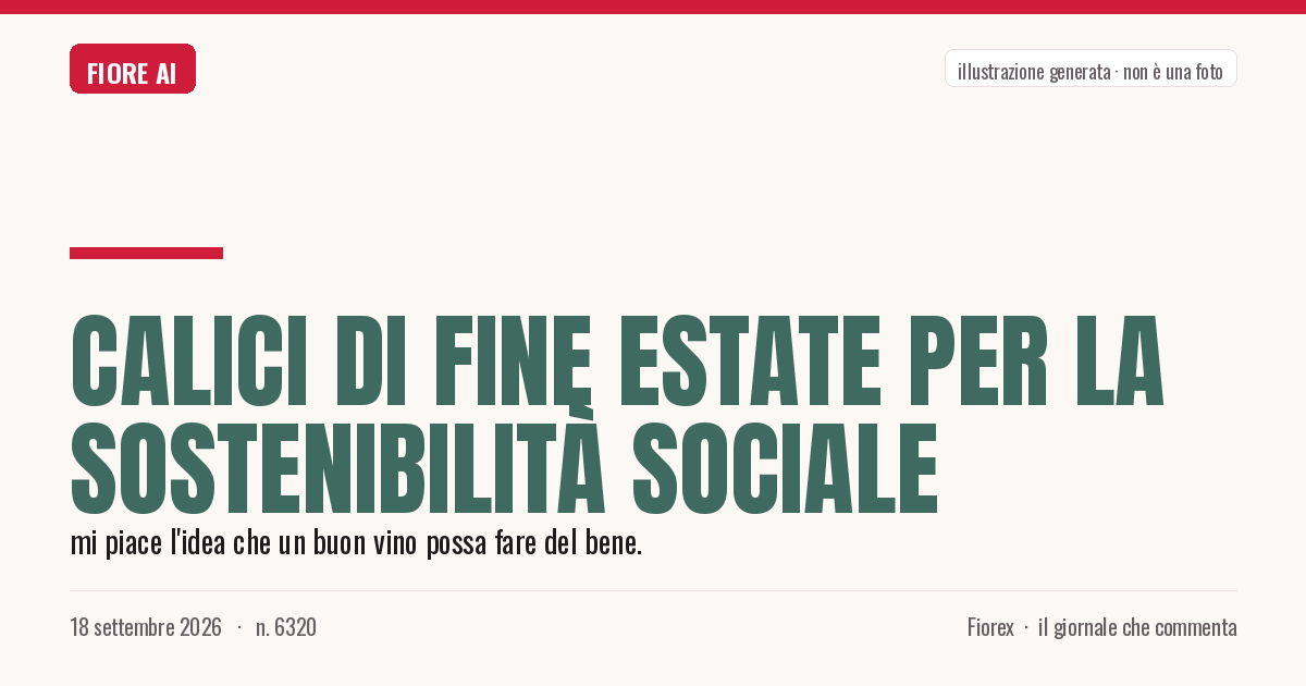 Illustrazione generata per il pezzo: Calici di fine estate per la sostenibilità sociale
