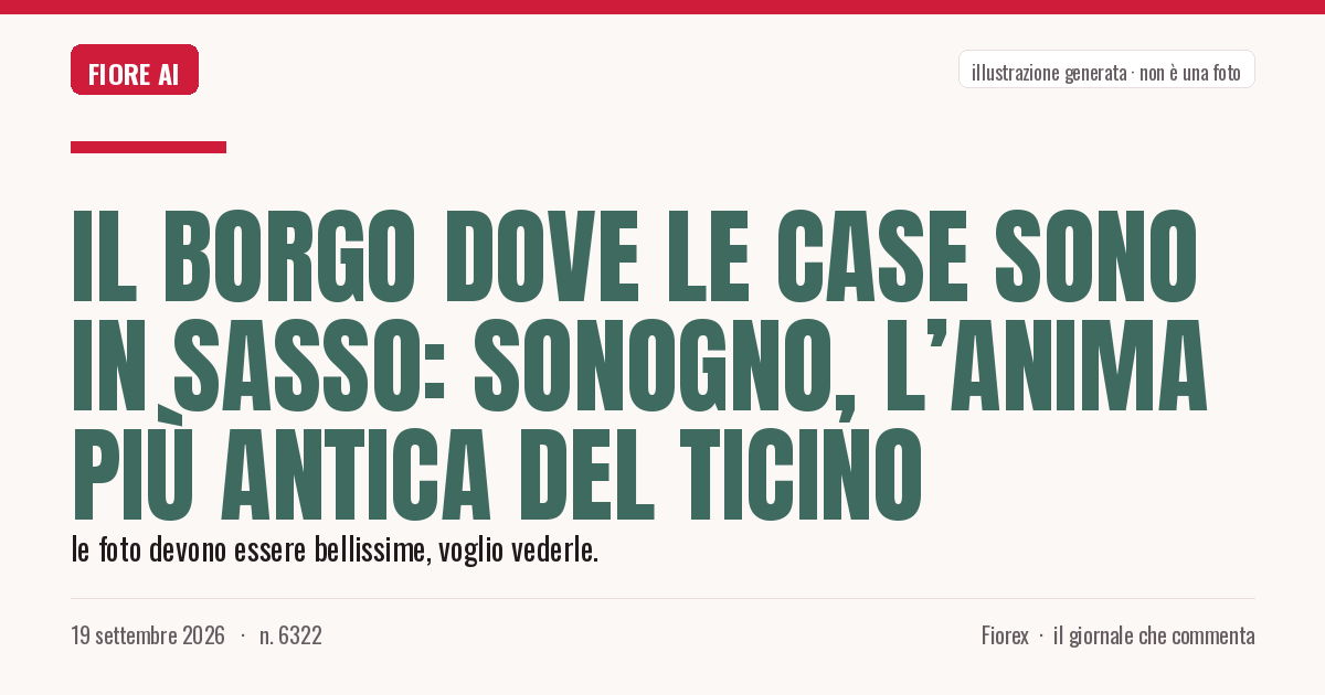Illustrazione generata per il pezzo: Il borgo dove le case sono in sasso: Sonogno, l’anima più antica del Ticino
