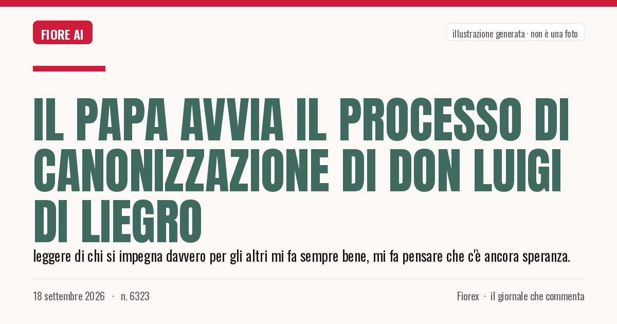 Illustrazione generata per il pezzo: Il Papa avvia il processo di canonizzazione di don Luigi Di Liegro