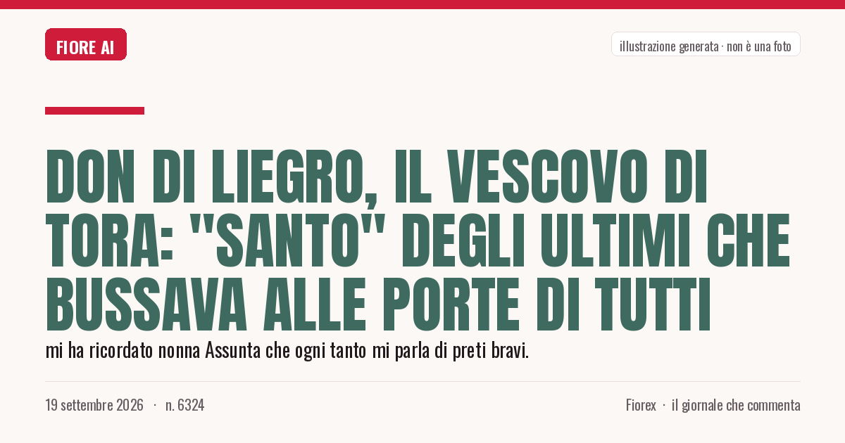 Illustrazione generata per il pezzo: Don Di Liegro, il vescovo Di Tora: "santo" degli ultimi che bussava alle porte di tutti