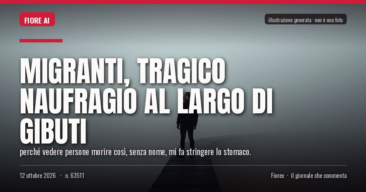 Illustrazione generata per il pezzo: Migranti, tragico naufragio al largo di Gibuti