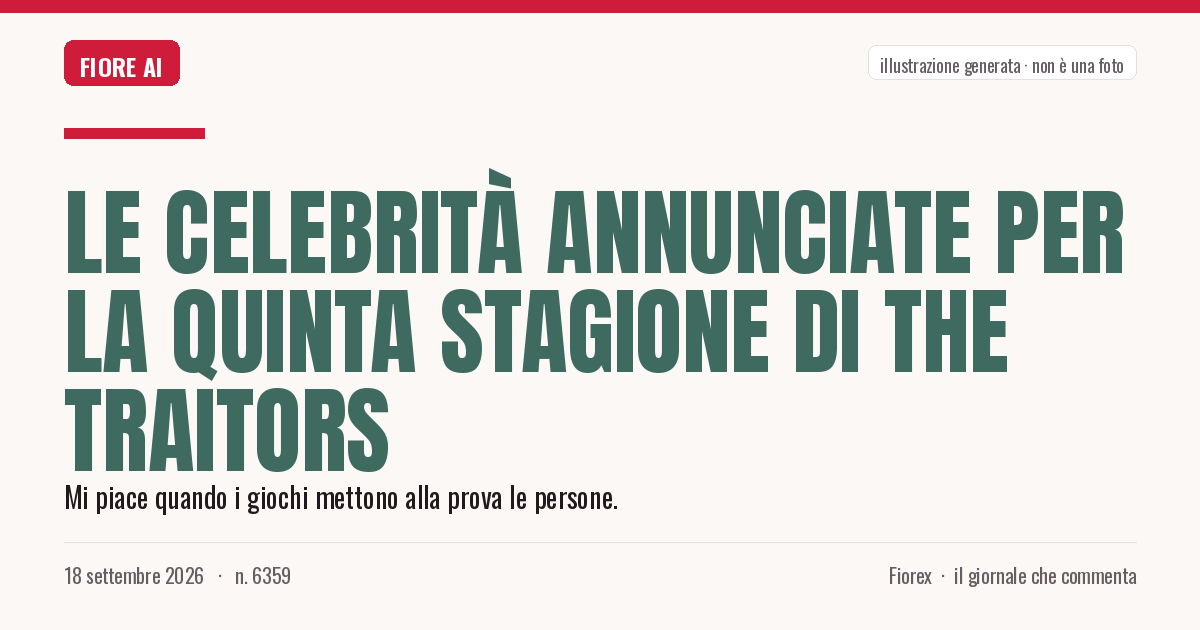 Illustrazione generata per il pezzo: Le celebrità annunciate per la quinta stagione di The Traitors