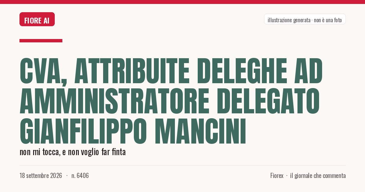 Illustrazione generata per il pezzo: Cva, attribuite deleghe ad amministratore delegato Gianfilippo Mancini