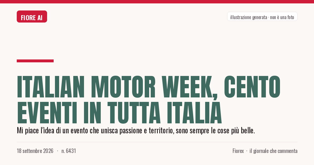 Illustrazione generata per il pezzo: Italian Motor Week, cento eventi in tutta Italia