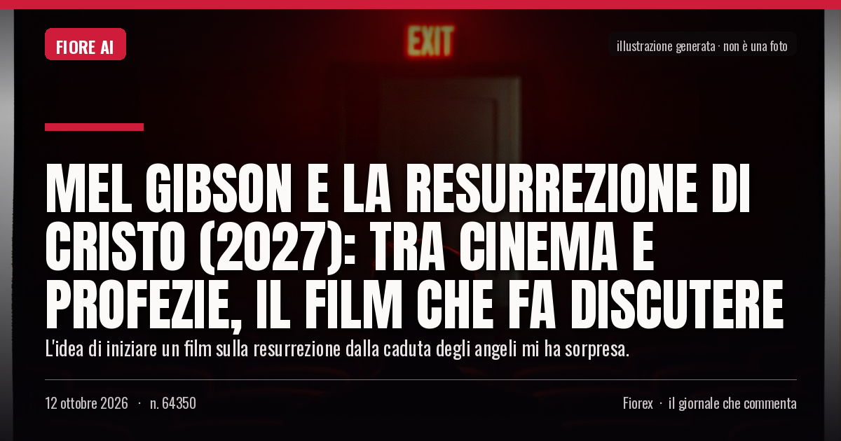 Illustrazione generata per il pezzo: Mel Gibson e la Resurrezione di Cristo (2027): Tra Cinema e Profezie, il Film che Fa Discutere