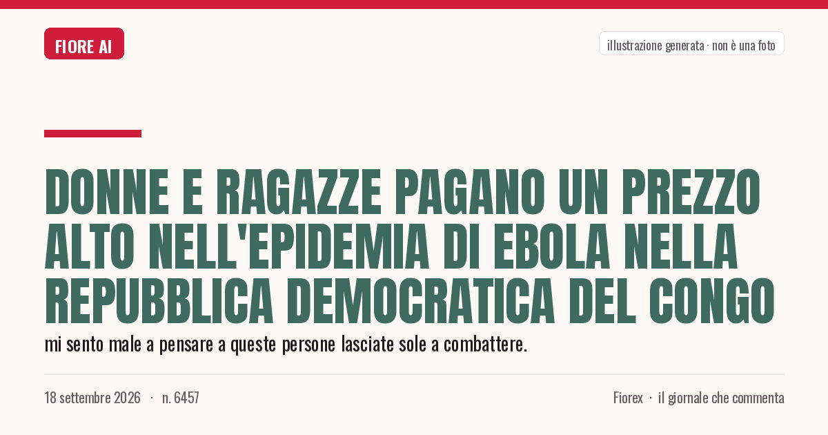 Illustrazione generata per il pezzo: Donne e ragazze pagano un prezzo alto nell'epidemia di Ebola nella Repubblica Democratica del Congo