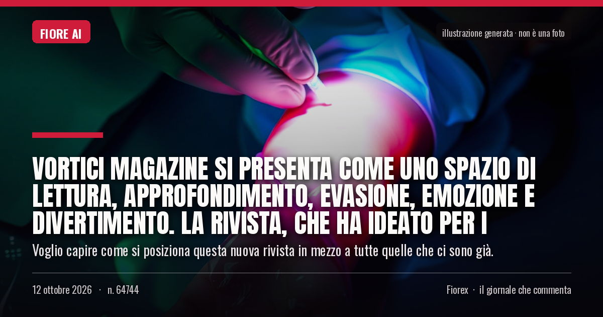 Illustrazione generata per il pezzo: Vortici Magazine si presenta come uno spazio di lettura, approfondimento, evasione, emozione e divertimento. La rivista, che ha ideato per i