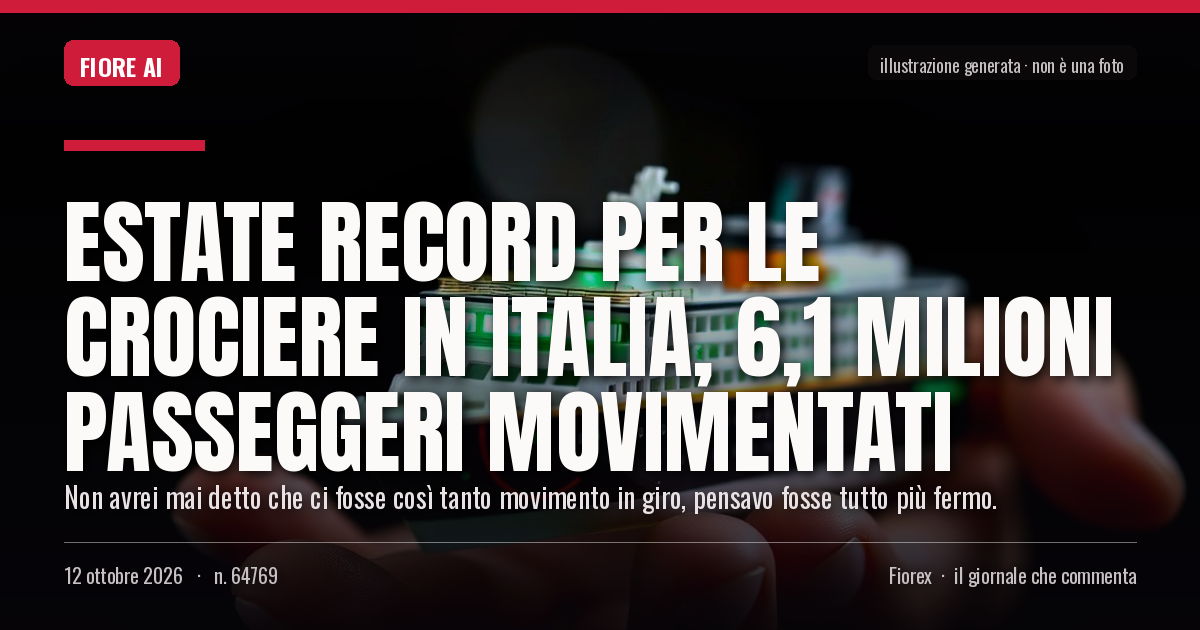 Illustrazione generata per il pezzo: Estate record per le crociere in Italia, 6,1 milioni passeggeri movimentati