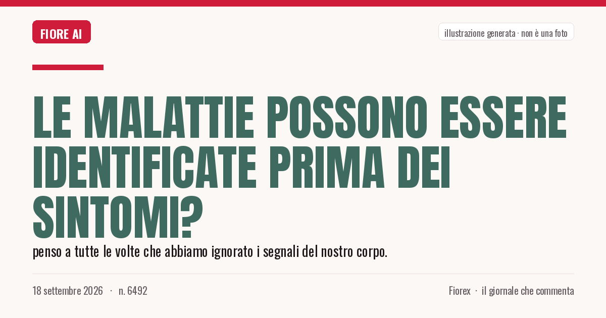 Illustrazione generata per il pezzo: Le malattie possono essere identificate prima dei sintomi?