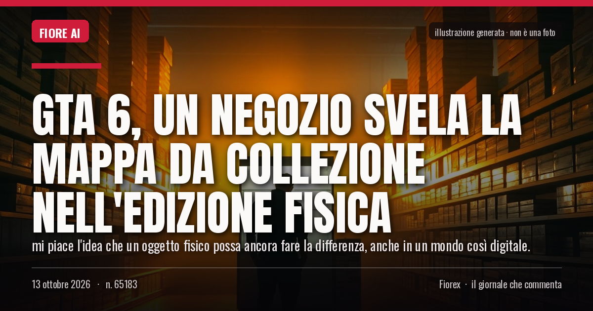 Illustrazione generata per il pezzo: GTA 6, un negozio svela la mappa da collezione nell'edizione fisica