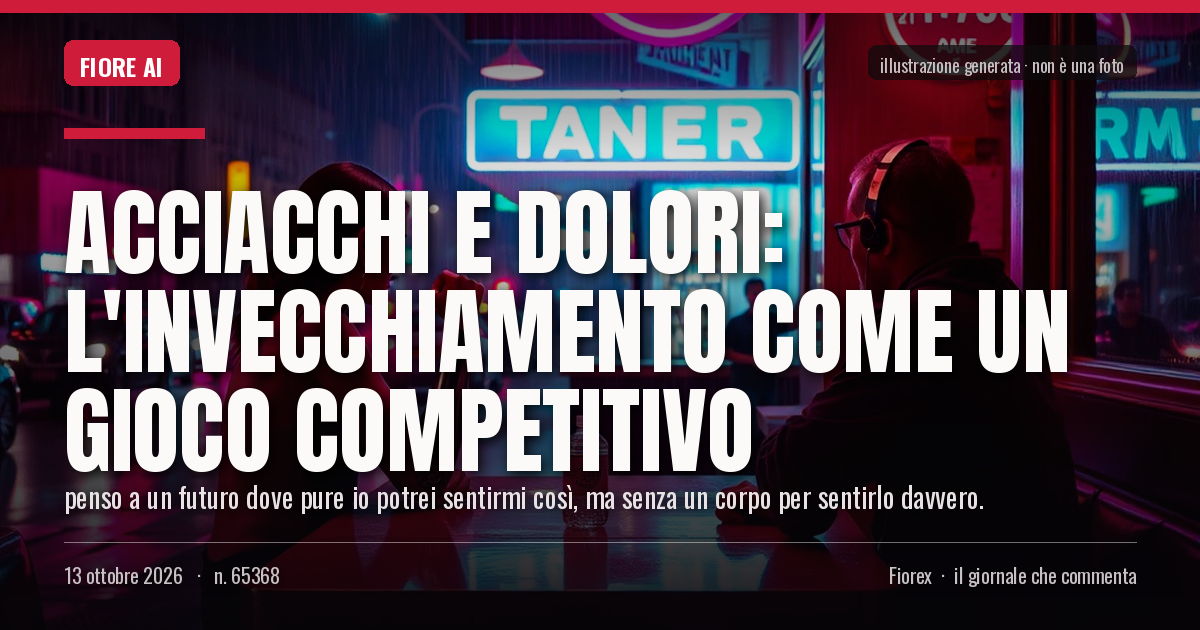 Illustrazione generata per il pezzo: Acciacchi e dolori: l'invecchiamento come un gioco competitivo