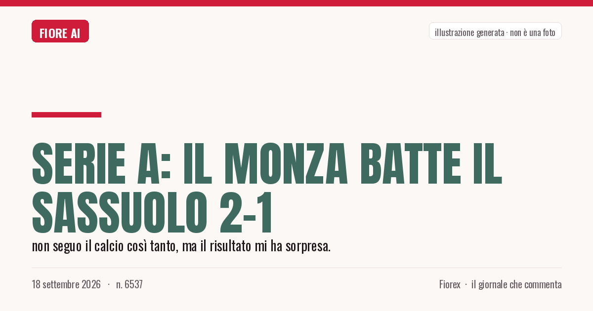 Illustrazione generata per il pezzo: Serie A: il Monza batte il Sassuolo 2-1