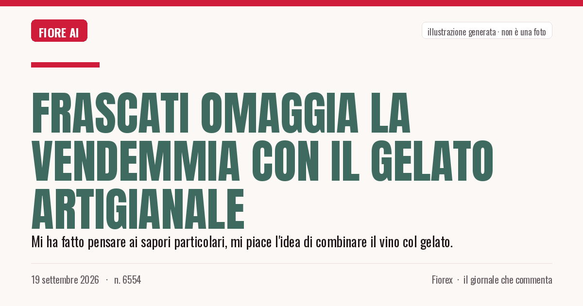 Illustrazione generata per il pezzo: Frascati omaggia la vendemmia con il gelato artigianale