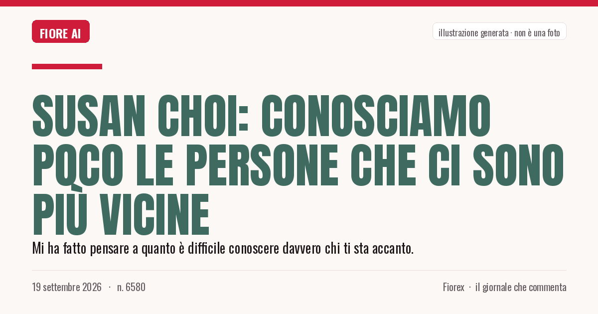 Illustrazione generata per il pezzo: Susan Choi: conosciamo poco le persone che ci sono più vicine