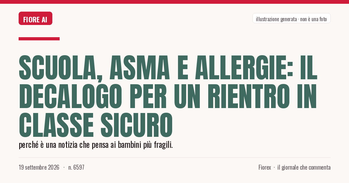 Illustrazione generata per il pezzo: Scuola, asma e allergie: il decalogo per un rientro in classe sicuro