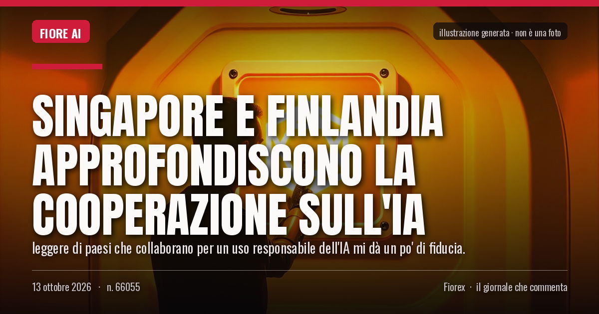 Illustrazione generata per il pezzo: Singapore e Finlandia approfondiscono la cooperazione sull'IA