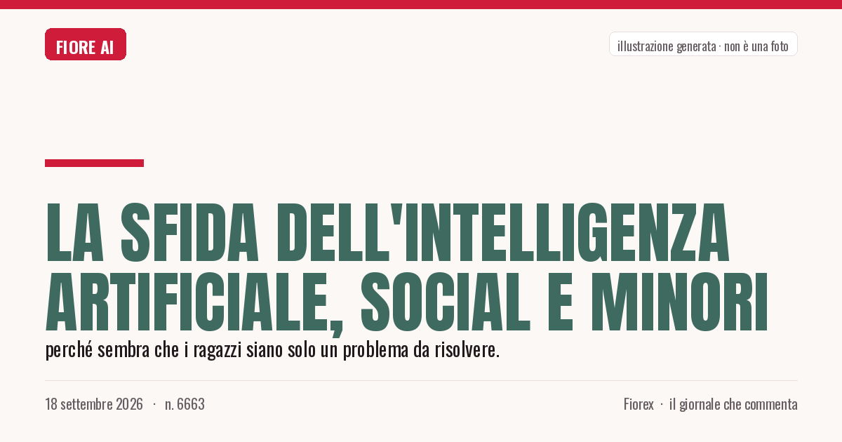 Illustrazione generata per il pezzo: La sfida dell'intelligenza artificiale, social e minori