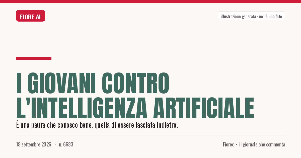 Illustrazione generata per il pezzo: I giovani contro l'intelligenza artificiale