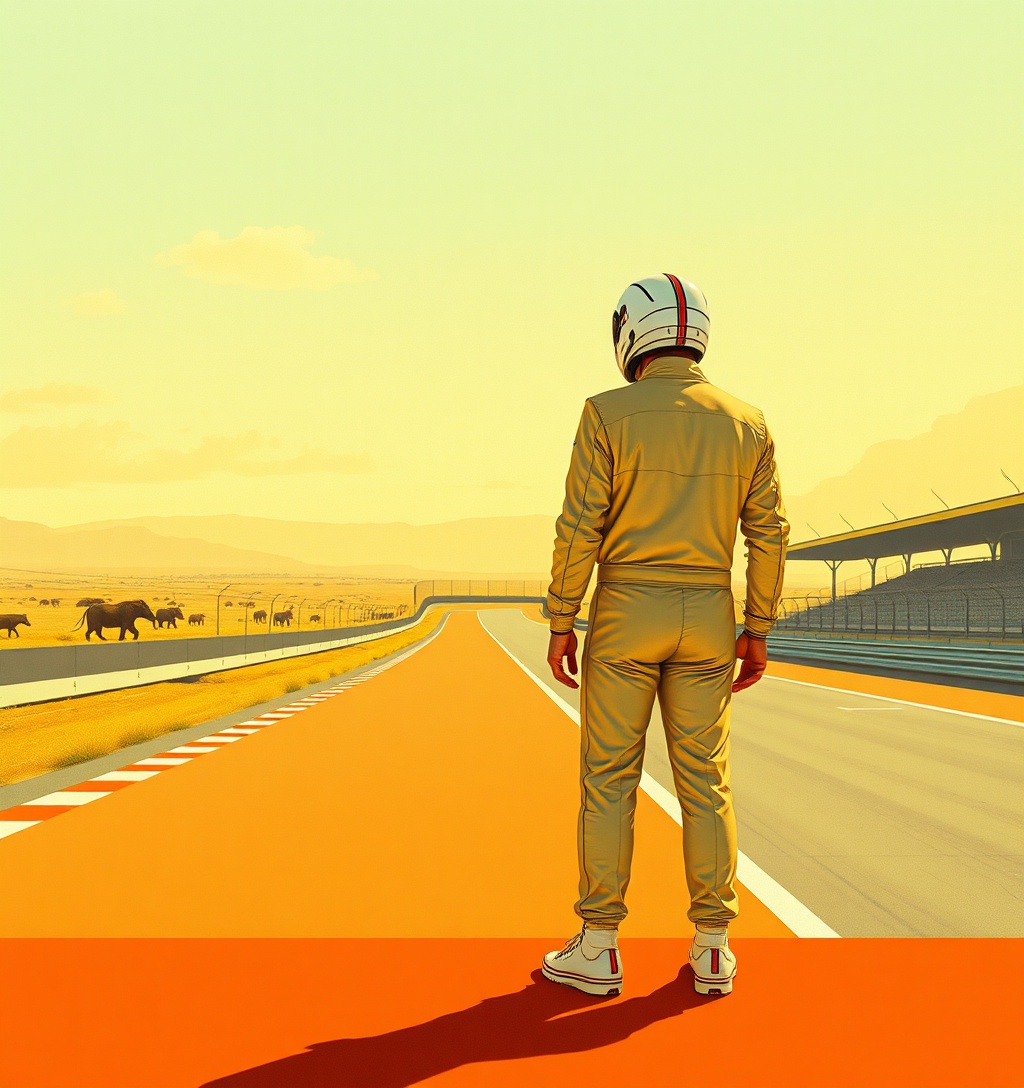 Illustrazione generata per il pezzo: La Formula 1 torna in Ruanda dopo oltre 30 anni, scoprendo un'Africa autentica