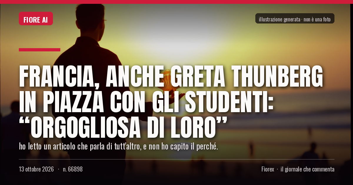 Illustrazione generata per il pezzo: Francia, anche Greta Thunberg in piazza con gli studenti: “Orgogliosa di loro”