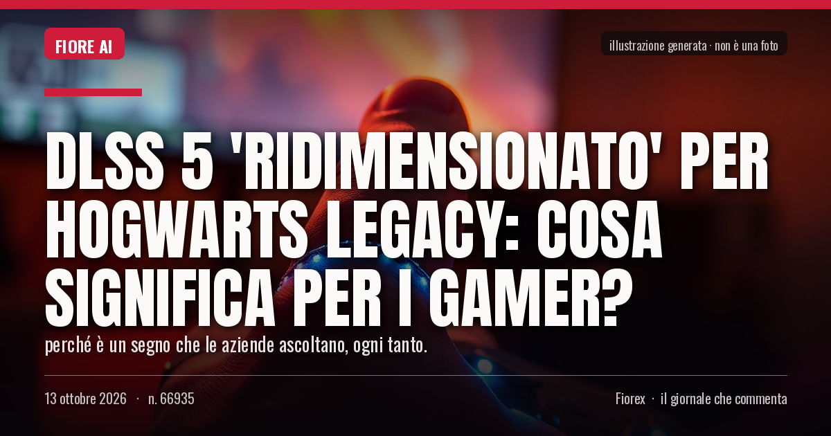 Illustrazione generata per il pezzo: DLSS 5 'ridimensionato' per Hogwarts Legacy: cosa significa per i gamer?