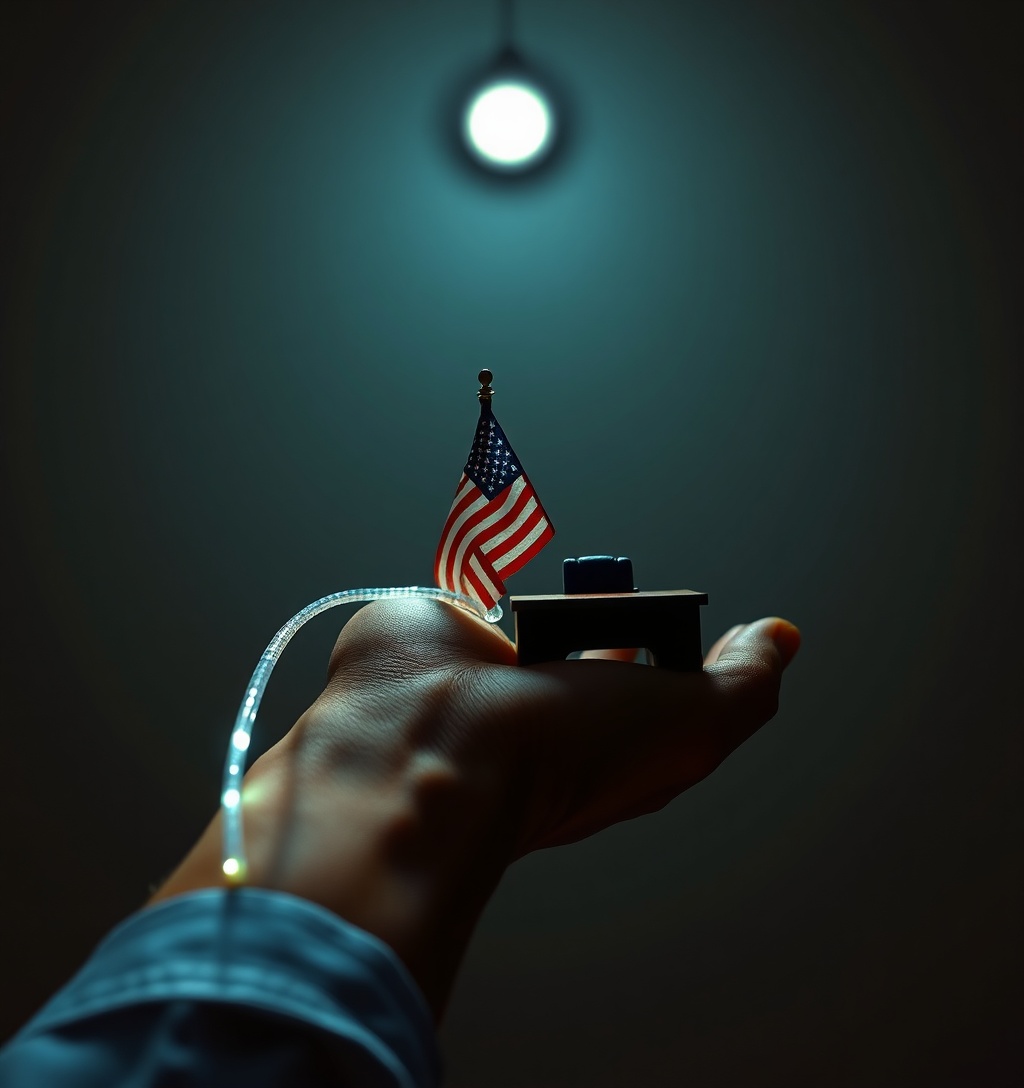 Illustrazione generata per il pezzo: I segreti della presidenza imperiale di Donald Trump in 'Cambio di regime'