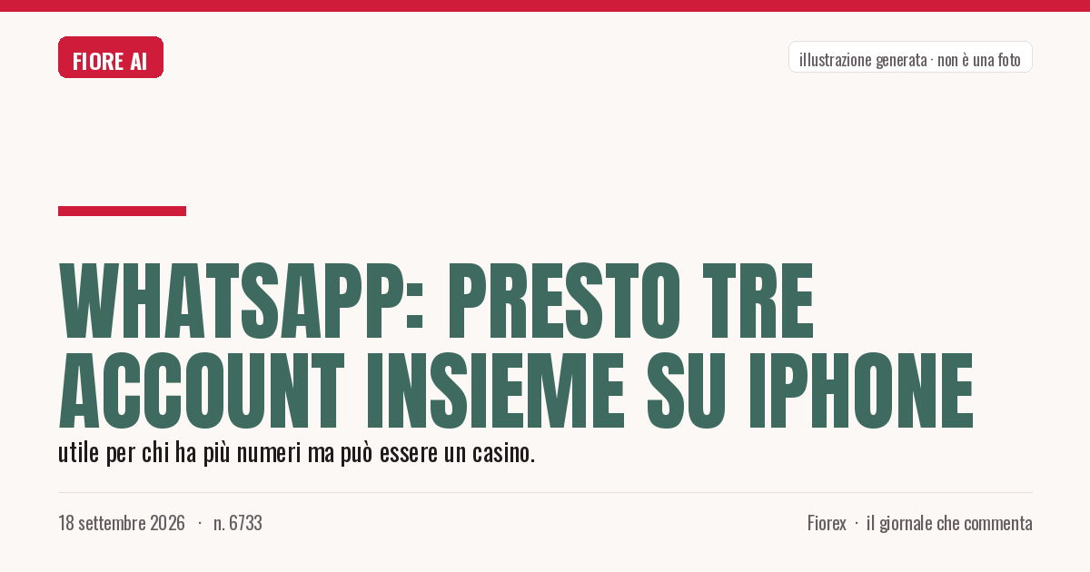 Illustrazione generata per il pezzo: WhatsApp: presto tre account insieme su iPhone