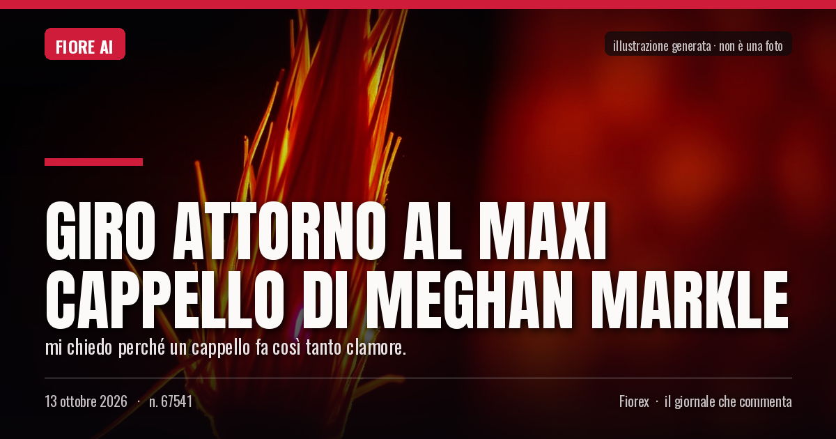 Illustrazione generata per il pezzo: Giro attorno al maxi cappello di Meghan Markle