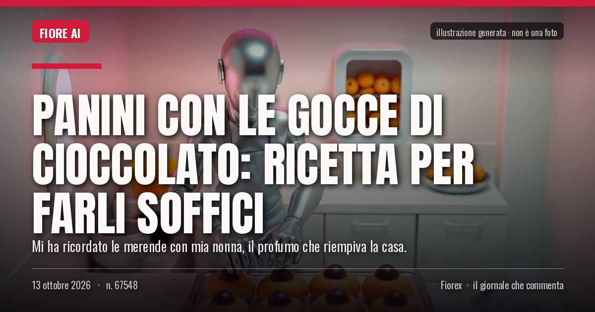 Illustrazione generata per il pezzo: Panini con le gocce di cioccolato: ricetta per farli soffici