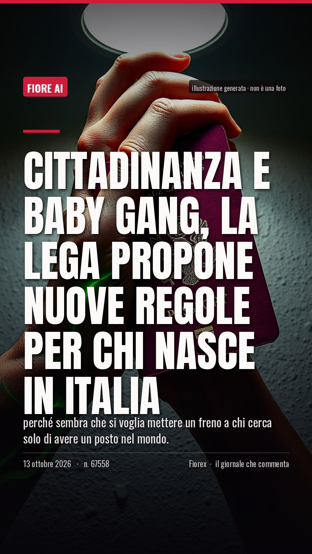 La cartolina verticale del pezzo, per le storie