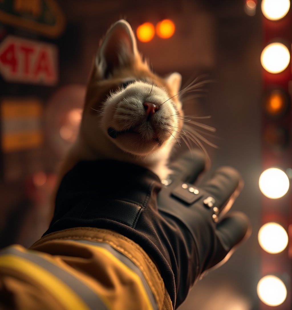 Illustrazione generata per il pezzo: L’emozionante salvataggio di tre cani e tre gatti intrappolati in un incendio