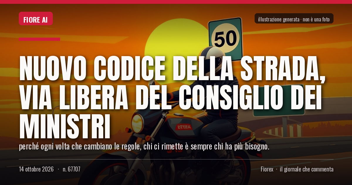 Illustrazione generata per il pezzo: Nuovo Codice della strada, via libera del Consiglio dei ministri
