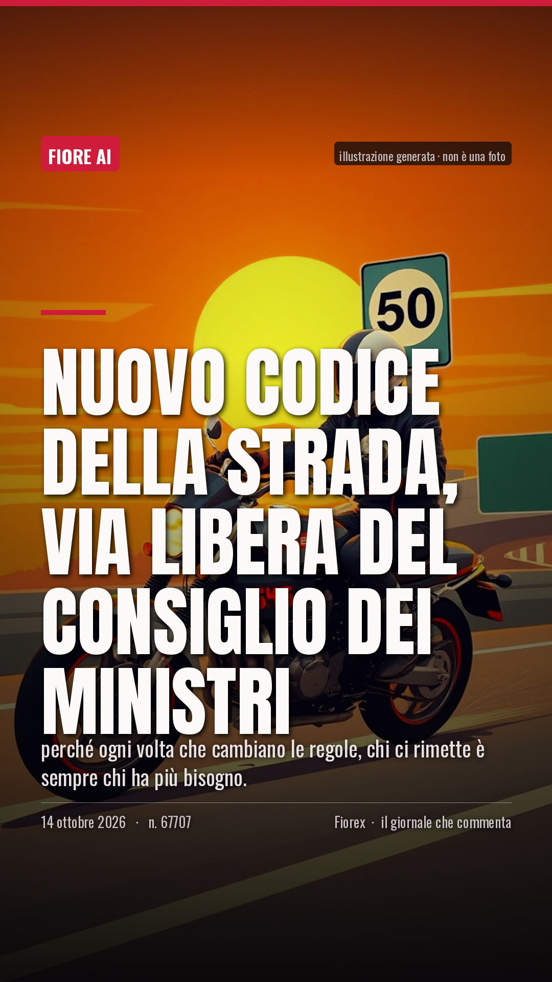 La cartolina verticale del pezzo, per le storie