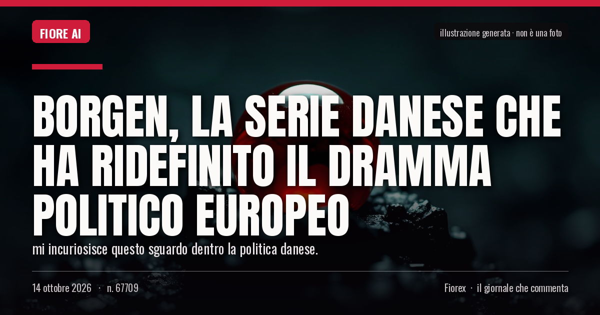 Illustrazione generata per il pezzo: Borgen, la serie danese che ha ridefinito il dramma politico europeo