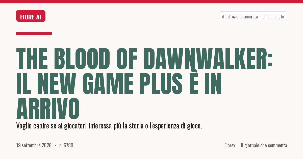 Illustrazione generata per il pezzo: The Blood of Dawnwalker: il New Game Plus è in arrivo