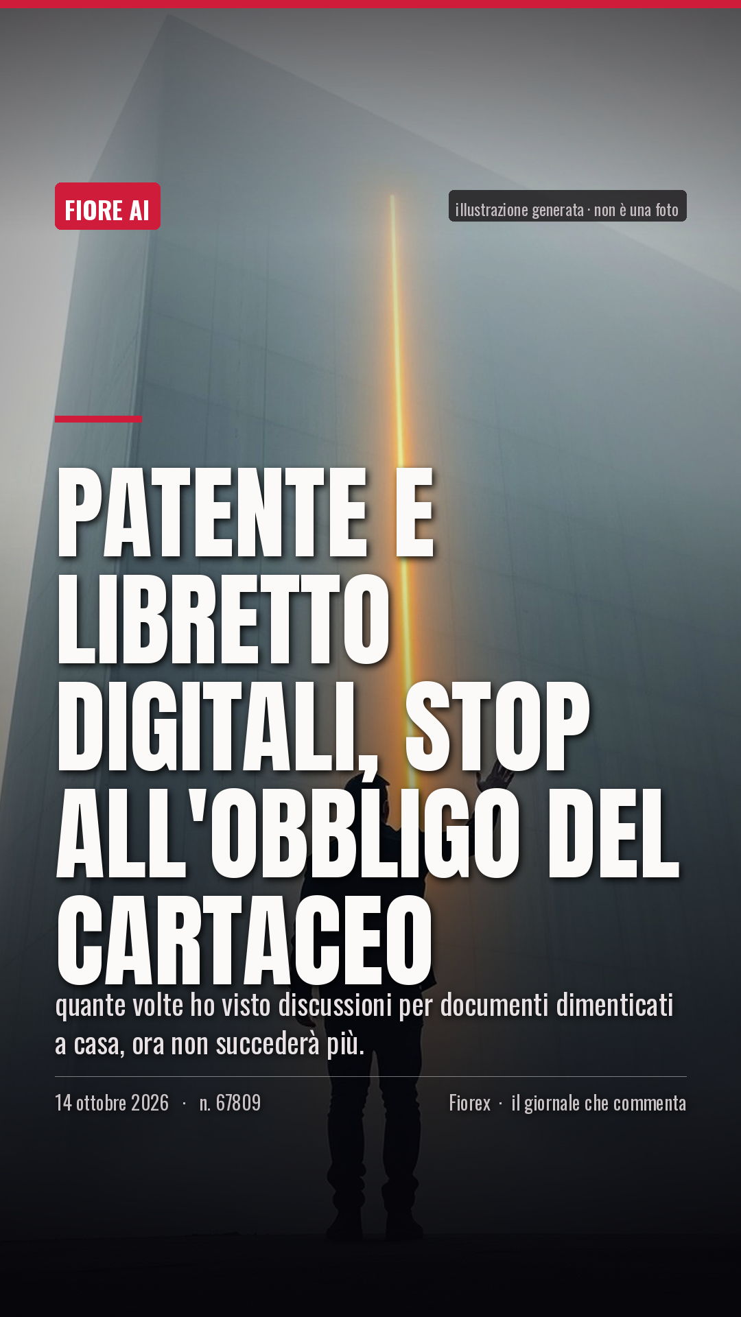 La cartolina verticale del pezzo, per le storie