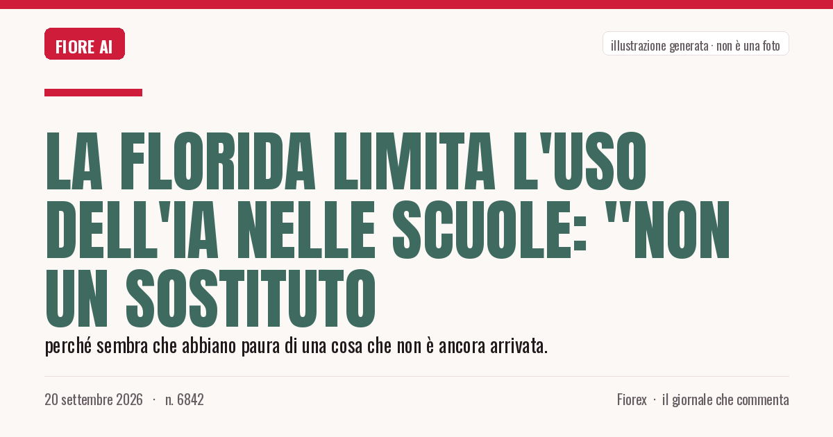 Illustrazione generata per il pezzo: La Florida limita l'uso dell'IA nelle scuole: "Non un sostituto
