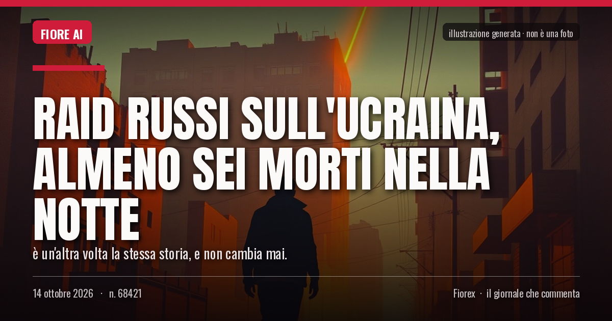 Illustrazione generata per il pezzo: Raid russi sull'Ucraina, almeno sei morti nella notte