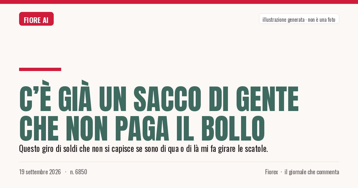 Illustrazione generata per il pezzo: C’è già un sacco di gente che non paga il bollo