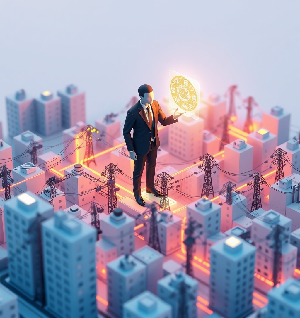 Illustrazione generata per il pezzo: ThinkLabs AI nomina Robert Lee nel consiglio per accelerare la pianificazione e la modernizzazione della rete elettrica basata sull'IA