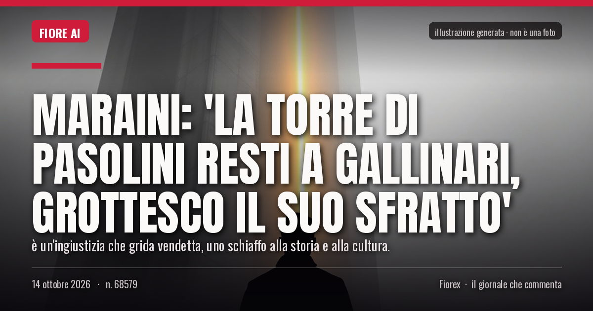 Illustrazione generata per il pezzo: Maraini: 'La Torre di Pasolini resti a Gallinari, grottesco il suo sfratto'