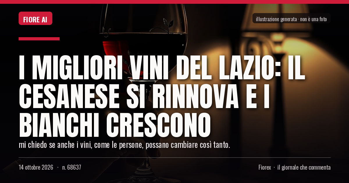 Illustrazione generata per il pezzo: I migliori vini del Lazio: il Cesanese si rinnova e i bianchi crescono