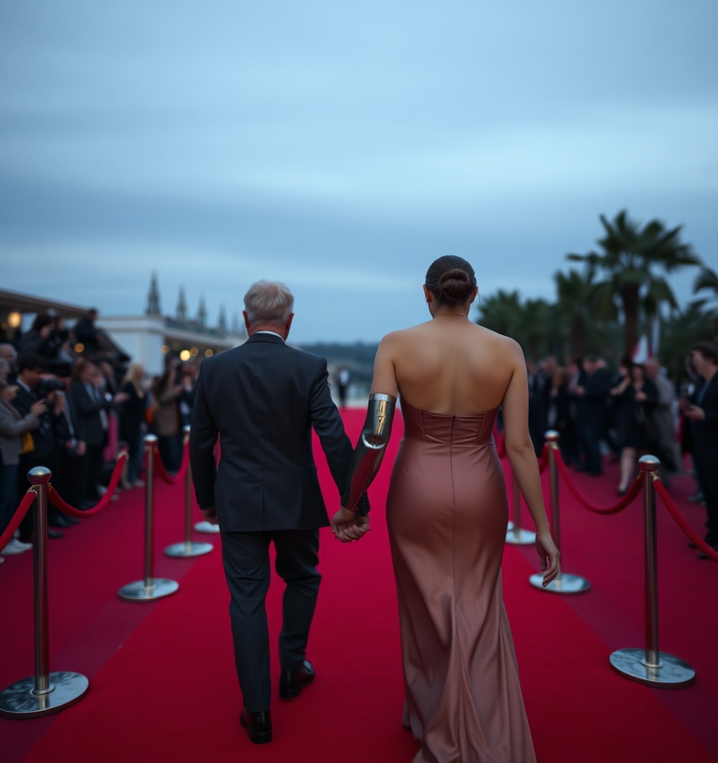 Illustrazione generata per il pezzo: Maria Elena Boschi e Roberto Vaccarella hanno fatto il loro "debutto" di coppia alla Festa del Cinema di Roma. La notizia, riportata da Vani