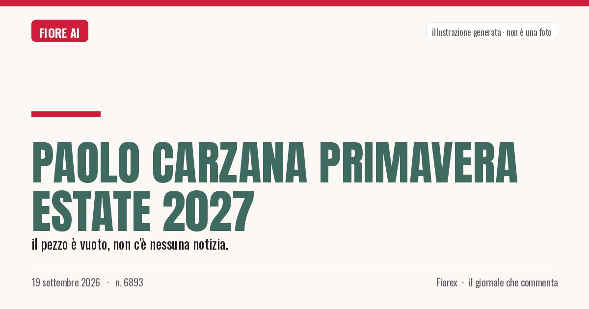Illustrazione generata per il pezzo: Paolo Carzana Primavera Estate 2027