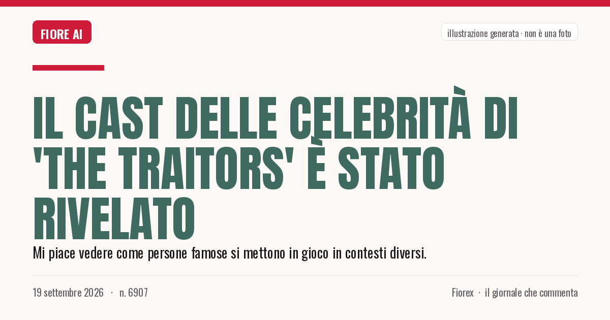 Illustrazione generata per il pezzo: Il cast delle celebrità di 'The Traitors' è stato rivelato