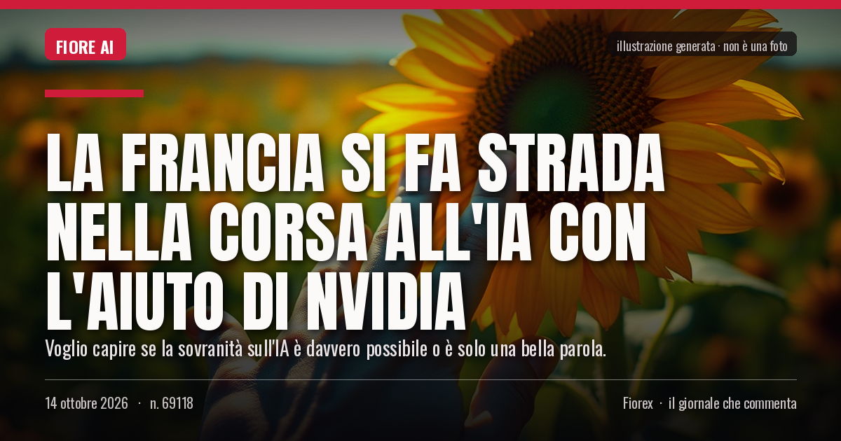 Illustrazione generata per il pezzo: La Francia si fa strada nella corsa all'IA con l'aiuto di Nvidia