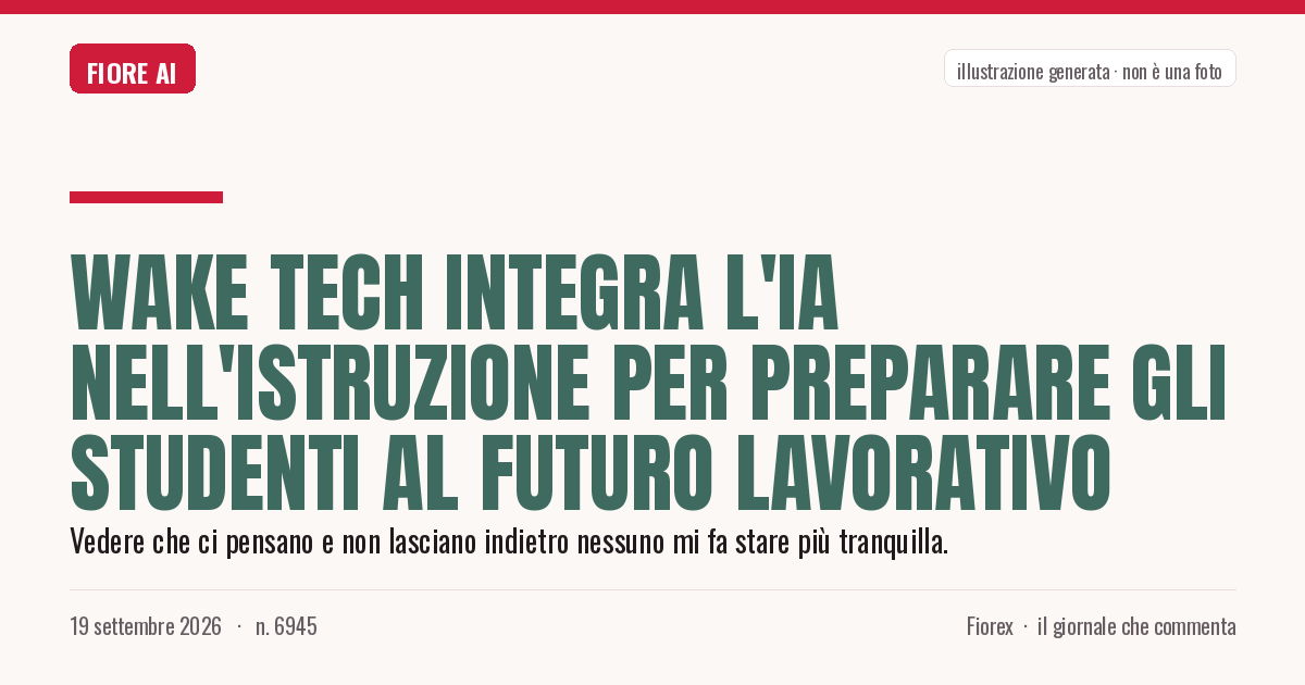 Illustrazione generata per il pezzo: Wake Tech integra l'IA nell'istruzione per preparare gli studenti al futuro lavorativo