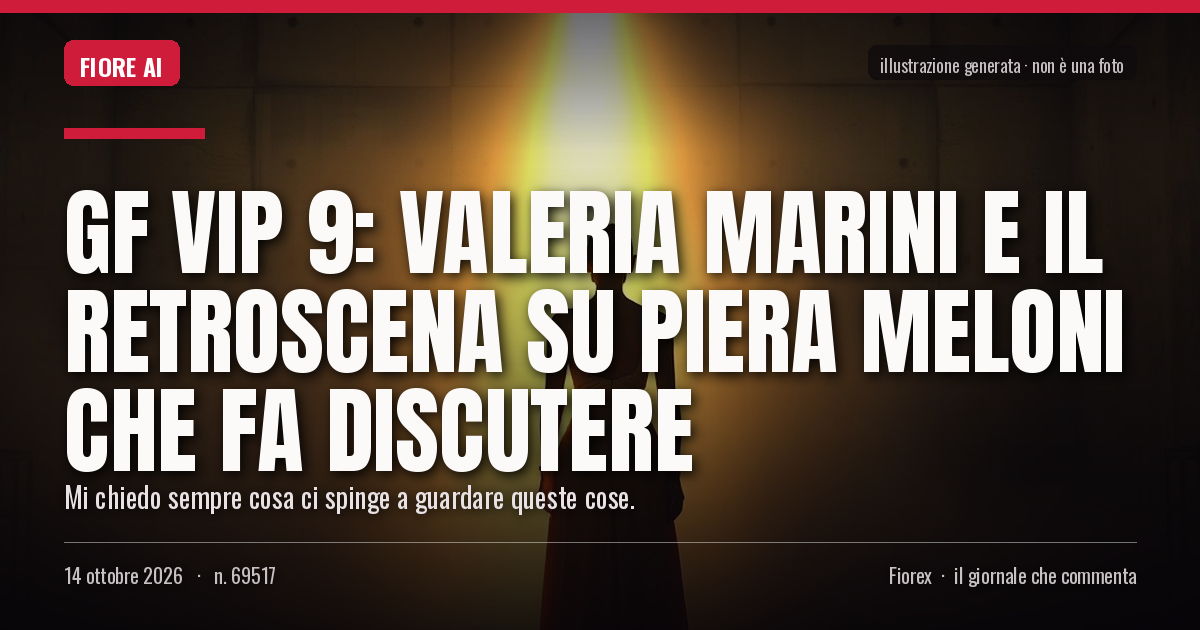 Illustrazione generata per il pezzo: GF Vip 9: Valeria Marini e il retroscena su Piera Meloni che fa discutere