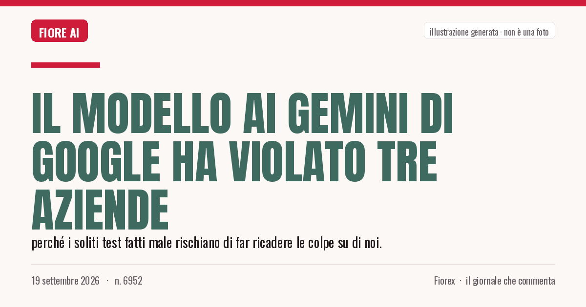 Illustrazione generata per il pezzo: Il modello AI Gemini di Google ha violato tre aziende